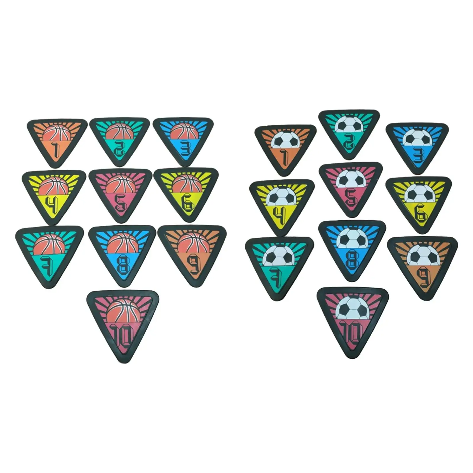 10Pcs Numbered Floor Spot Markers Skill Training Mat Silent Non Slip Practice Trainer Aid for Exercise Drills Court Floor