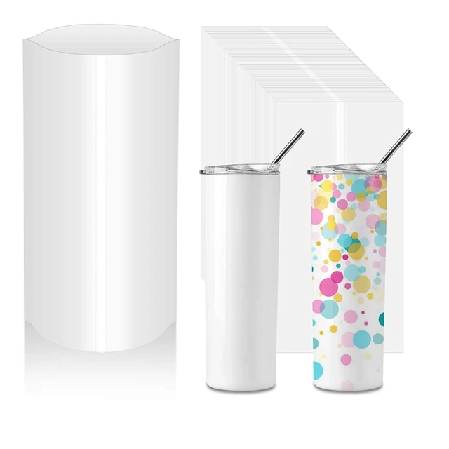 SHRINK WRAP clear or white for 20 oz Sublimation ready skinny tumbler – ACC  Sublimation Blanks & Designs