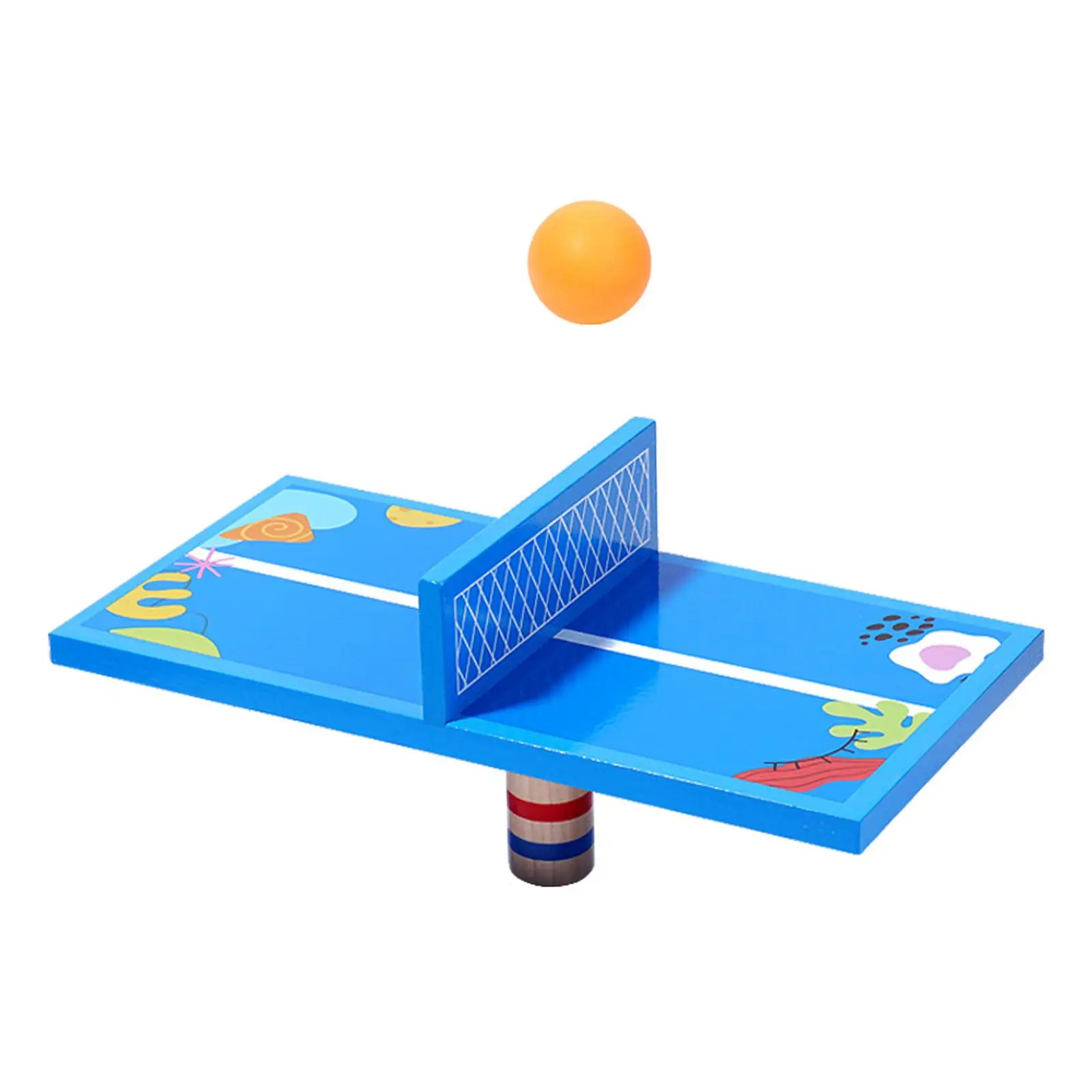 Wooden Mini Table Tennis Game Travel Party Game Tabletop Game for Girls Kids