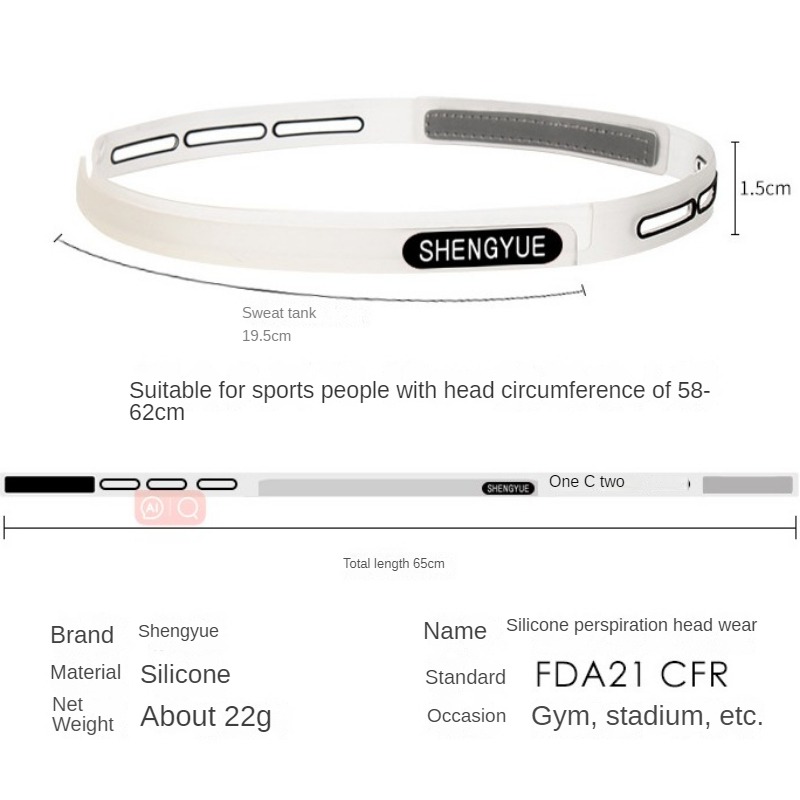 Description Picture 2 of itemAdjustable Silicone Anti-slip Sweat Sweatband Headband Men Women Exercise Fitness Running Yoga Elastic Sports Sweat Guide Belt