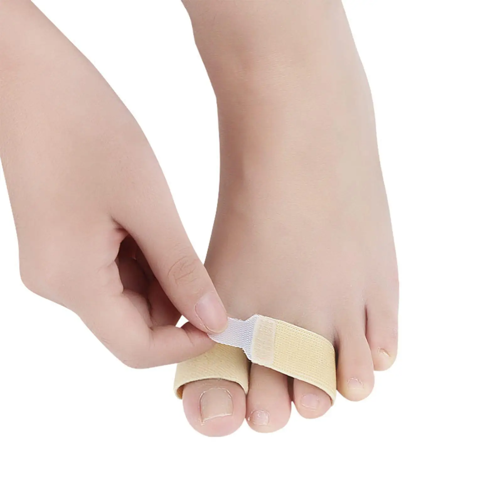 Broken Toe Wraps Elasticity Overlapping Toes Big Crooked Toe Splint Brace Hammer Toe Corrector Cushioned Bandages for Women Men