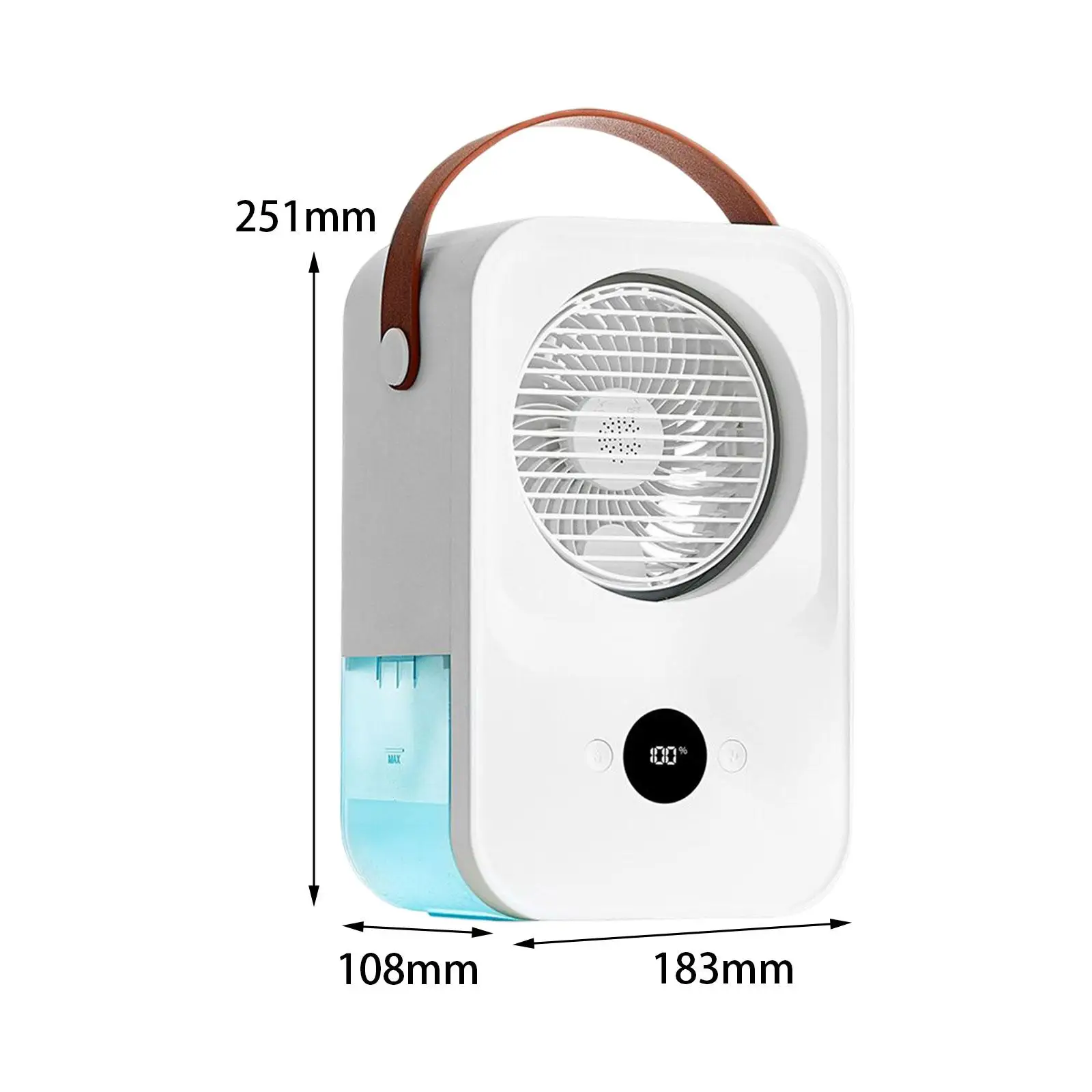 Mini Air Conditioner 650ml Water Tank Rechargeable Convenient with Carrying Handle for Home Office LCD Display Desk Air Cooler
