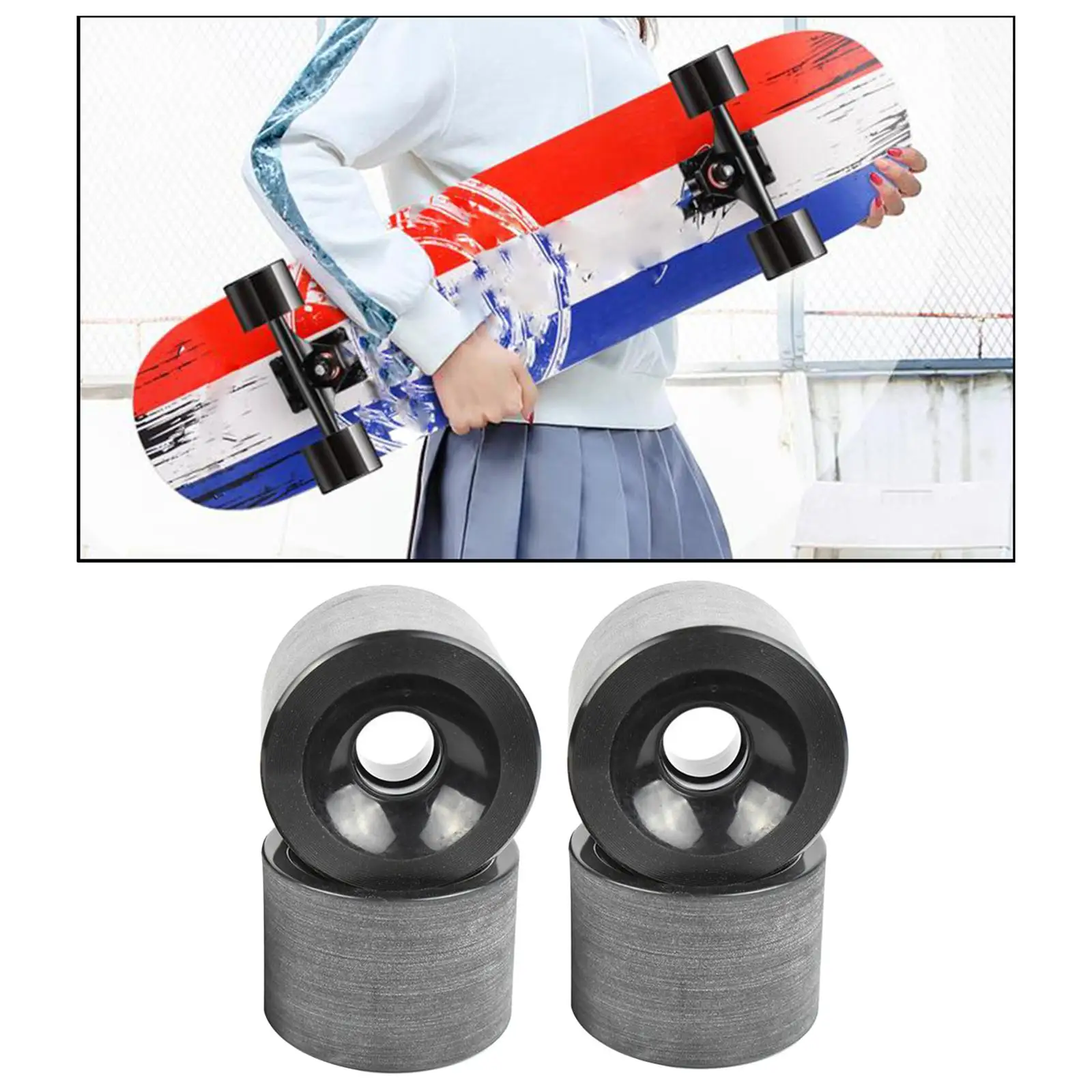  Skateboard Wheels, PU  Long Board Wheel High Strength Wheels Skateboard Maintenance Roller Outer Case 78A Hardness