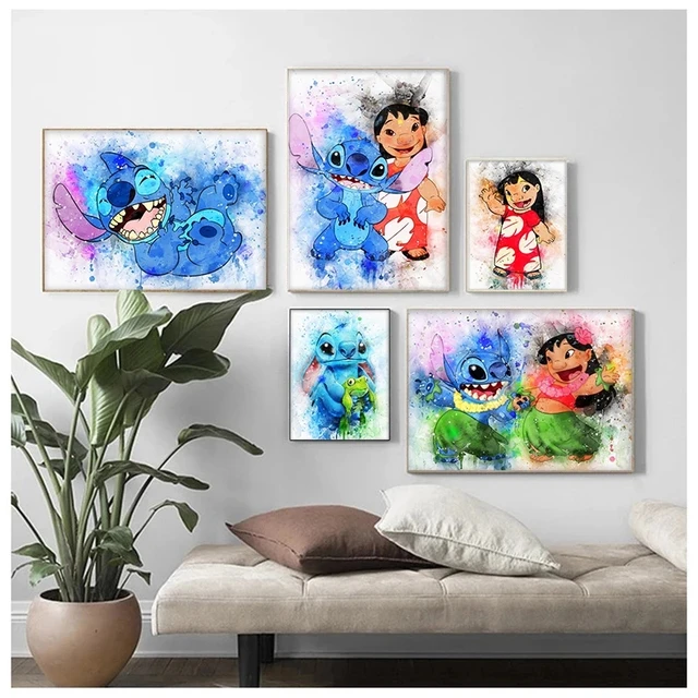Disney Anime Lilo & Stitch Canvas Painting Cute Stitch Posters and Prints  Abstract Wall Art Pictures for Living Room Home Decor - AliExpress