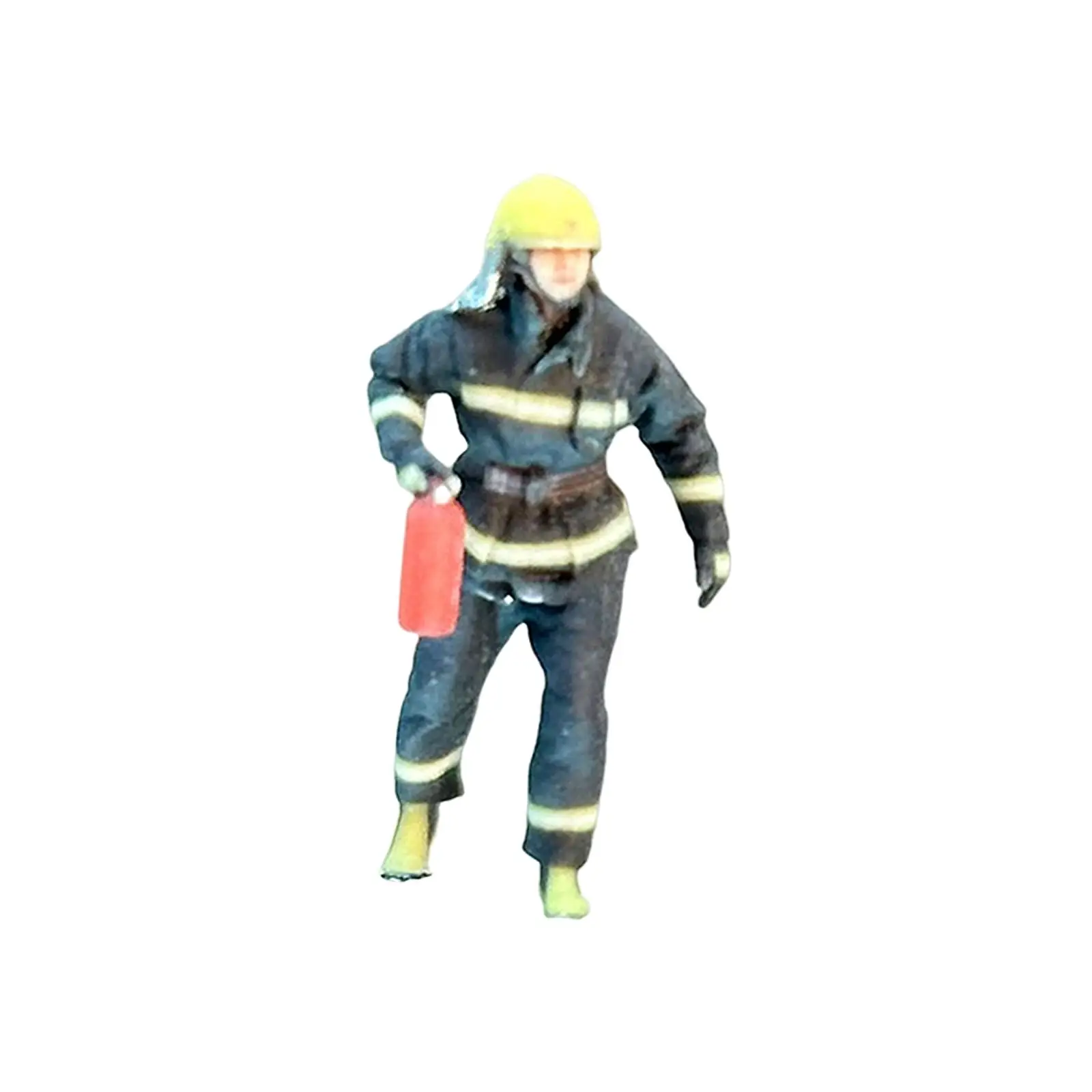 1/64 Resin Firefighter Figures Collectibles Sand Table Ornament for Miniature Scene Diorama Building Photography Props Layout