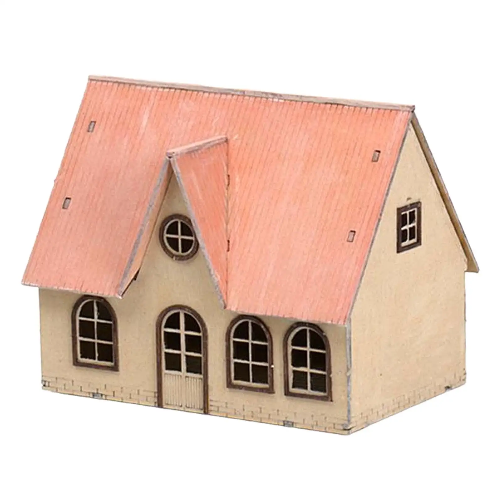 1/72 Miniature Wooden European Town House Architecture Scene Model for Model Railway Diorama Micro Landscape Layout Accessory