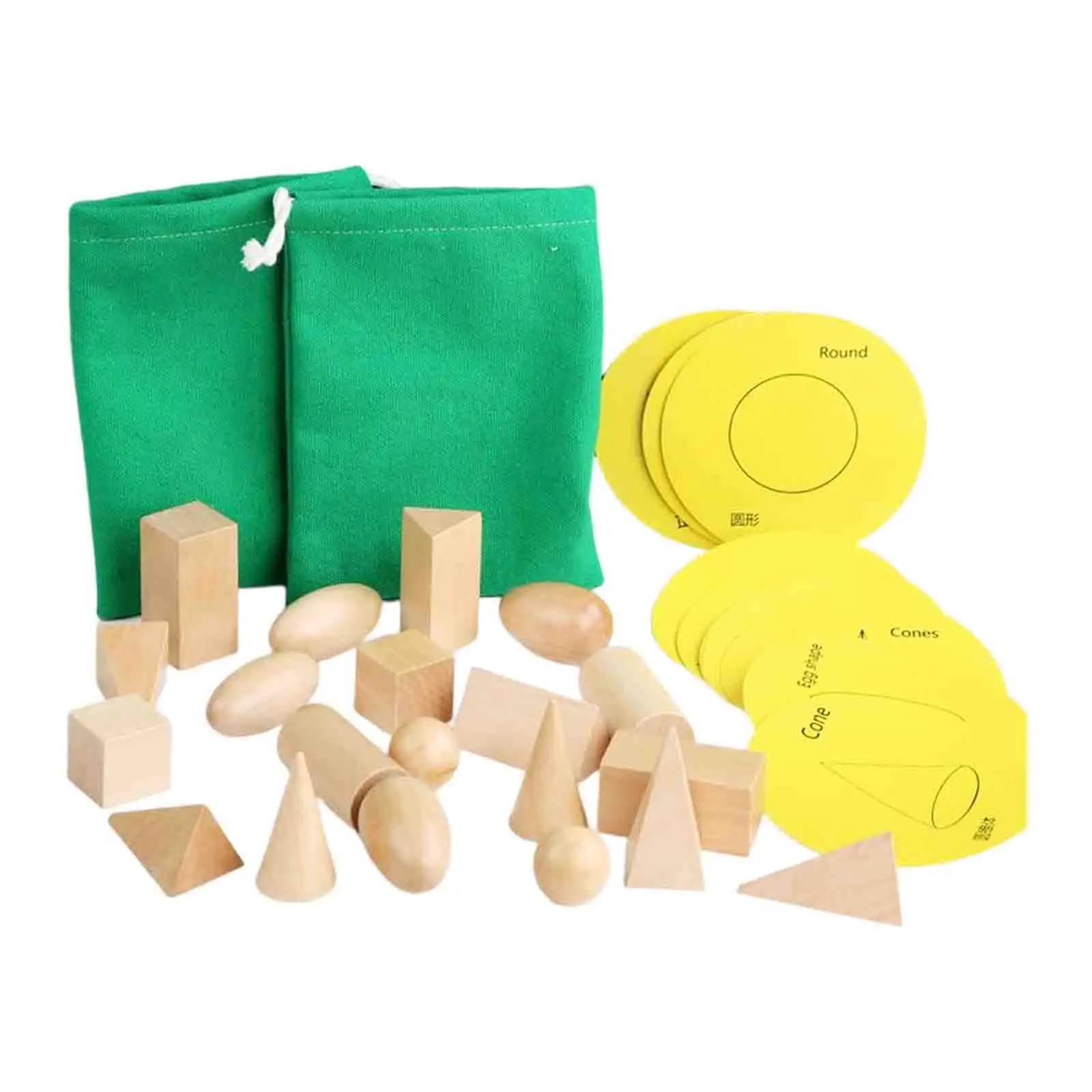 Wooden Geometry Blocks Educational Math Toys Cognitive Toys for Children Holiday