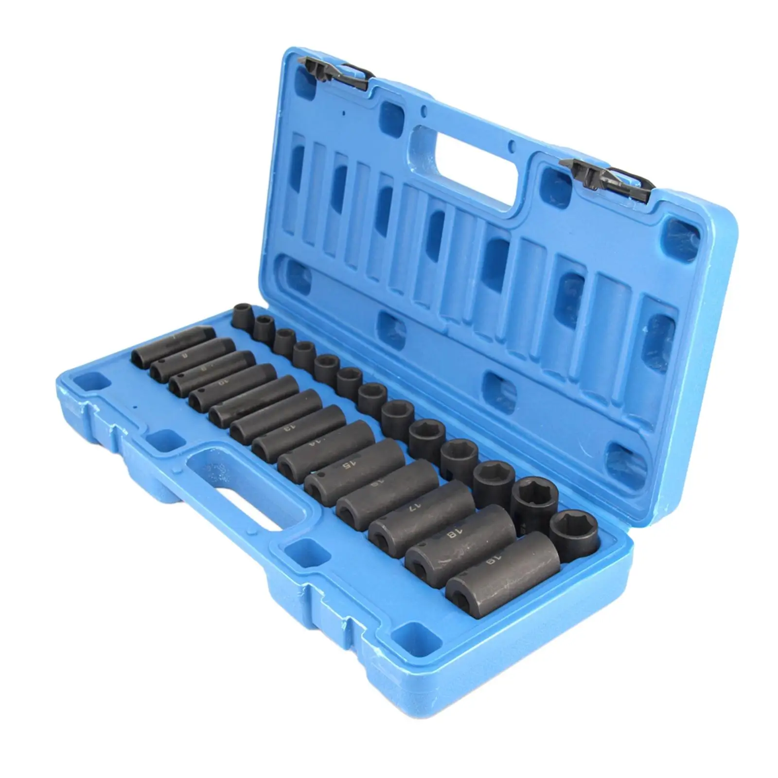 26Pc 3/8inch Drive Impact Socket Set Metric with Storage Case Square Ratchet