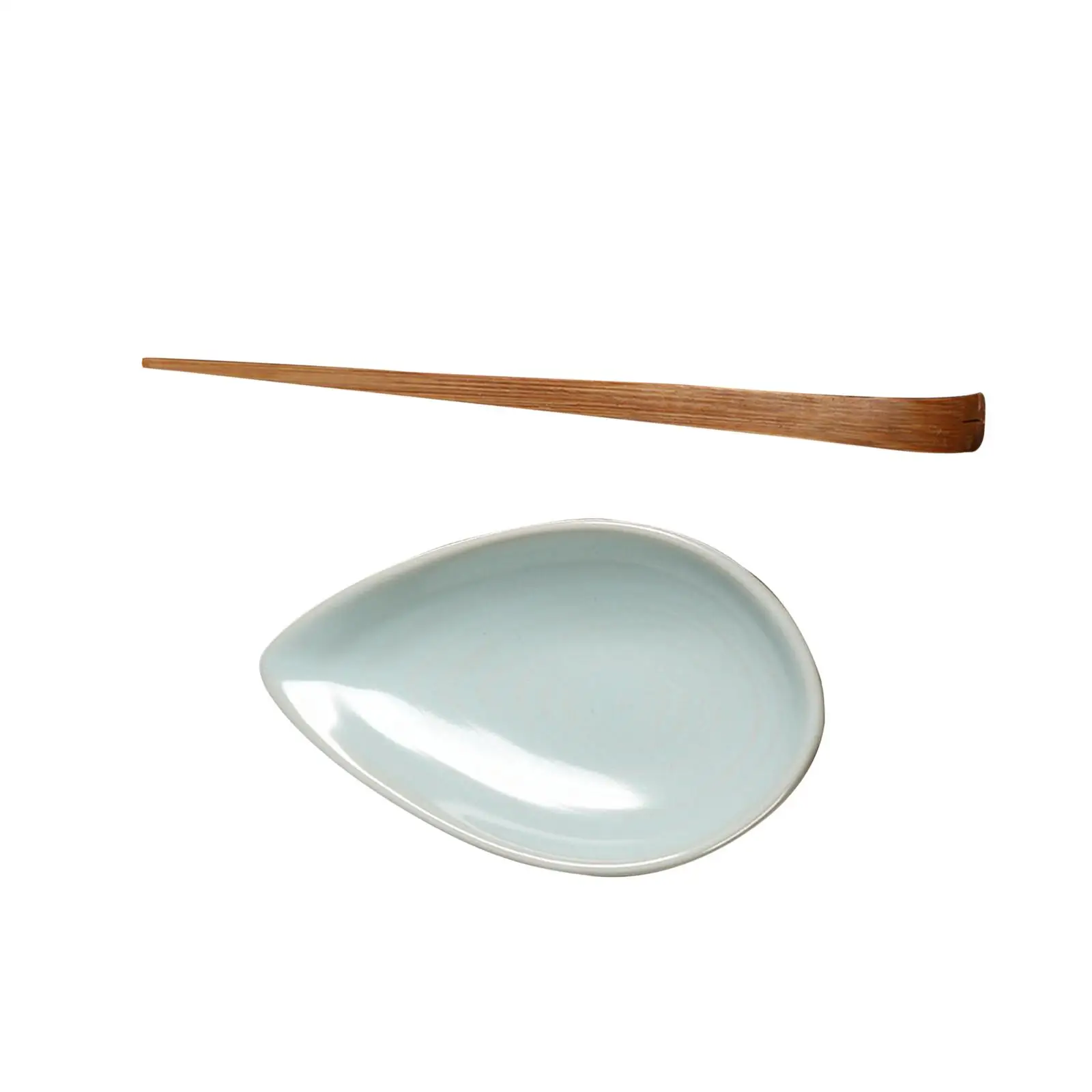 Ceramic Tea Spoon Shovel Tea Leaf Measure Spoon Durable Teaspoon Rest Traditional for Home Tea Room Tea Ceremony Kitchen Indoor