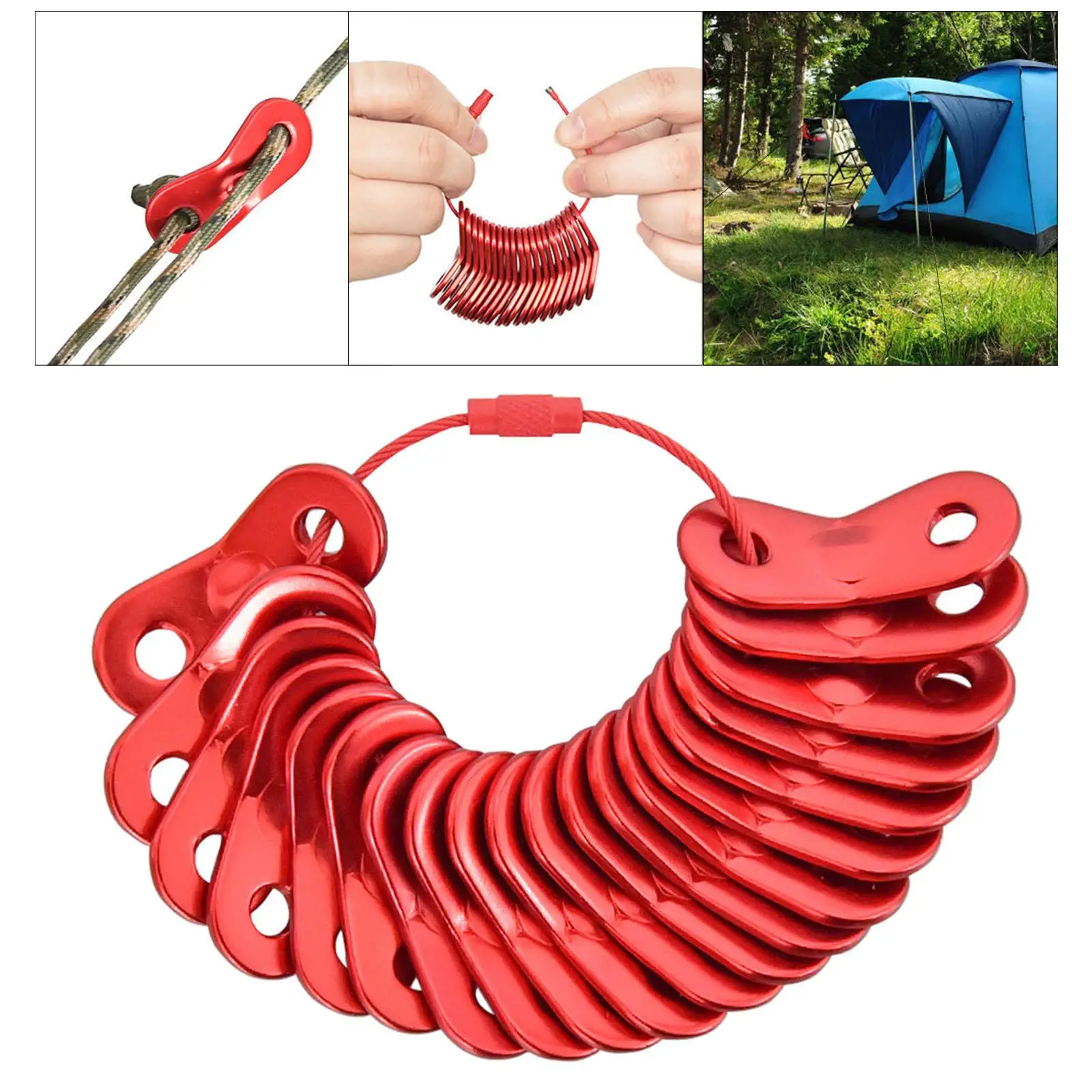 20 Pcs Tent Buckle Rope Tightener Tent Accessory Rope Adjuster Buckle for Outdoor Canopy Tent