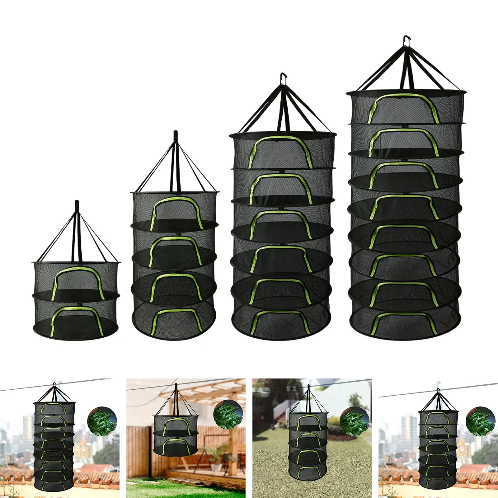 Plants Drying Rack Foldable Hanging Drying Fish Net for Food Clothes