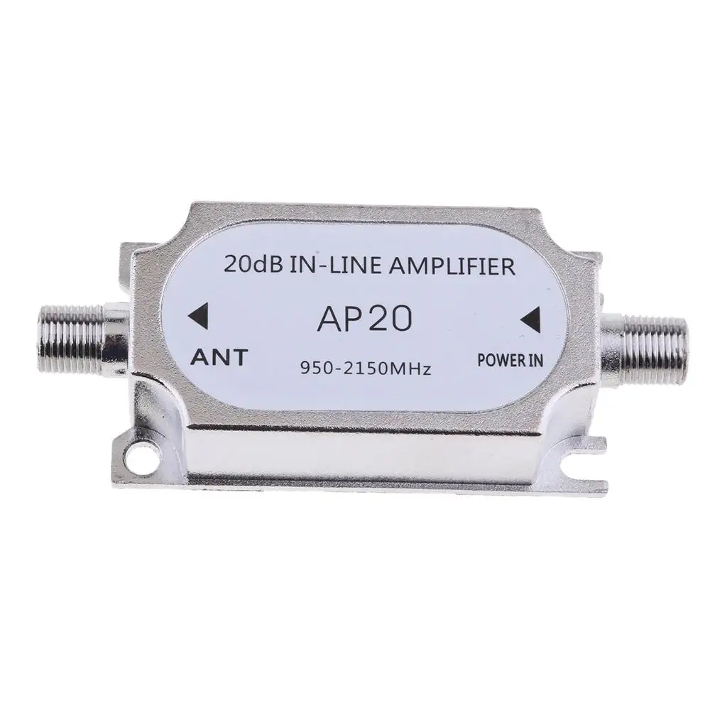  20Db Gain Inline Amplifier 950-2150MHZ for Antenna AMP Directv FTA RG6 Cables