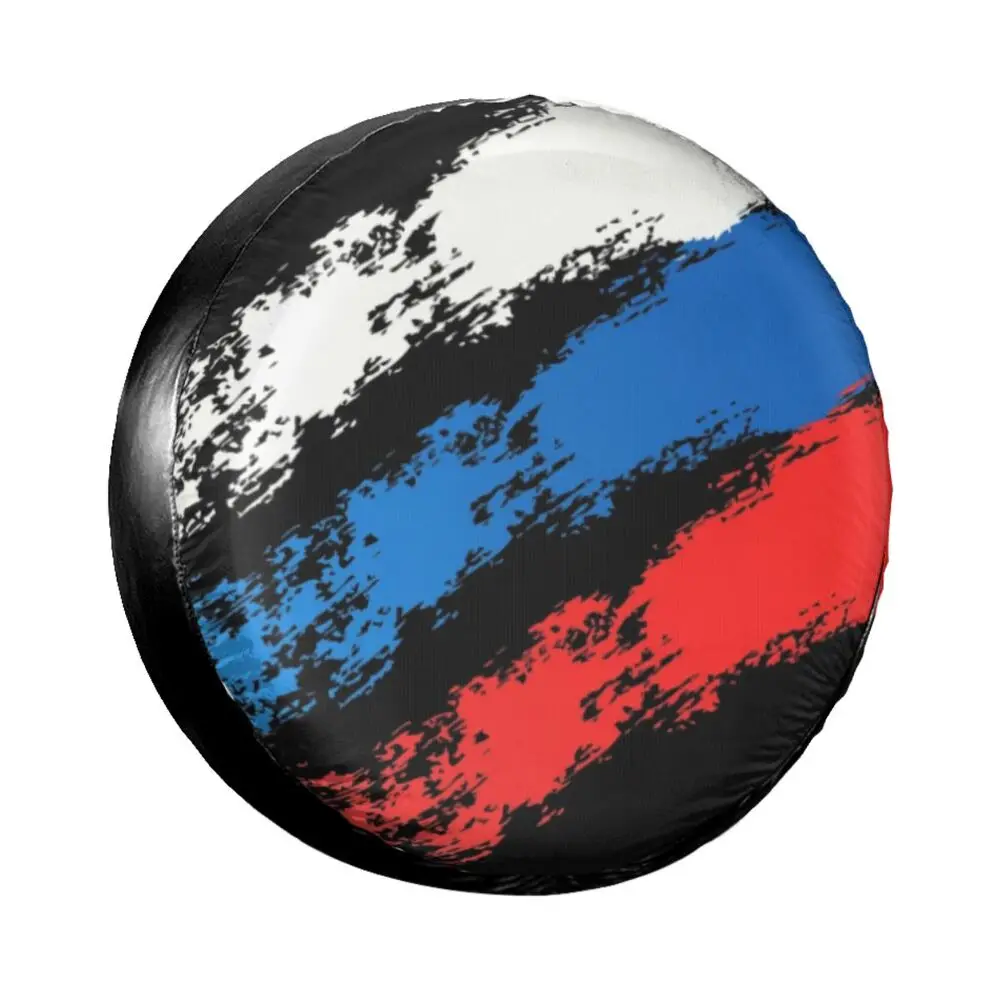 Russia Flag Russian Pride Spare Tire Cover Case Bag Pouch Weatherproof Wheel Covers for Suzuki Mitsubish 14" 15" 16" 17" Inch car shade cover