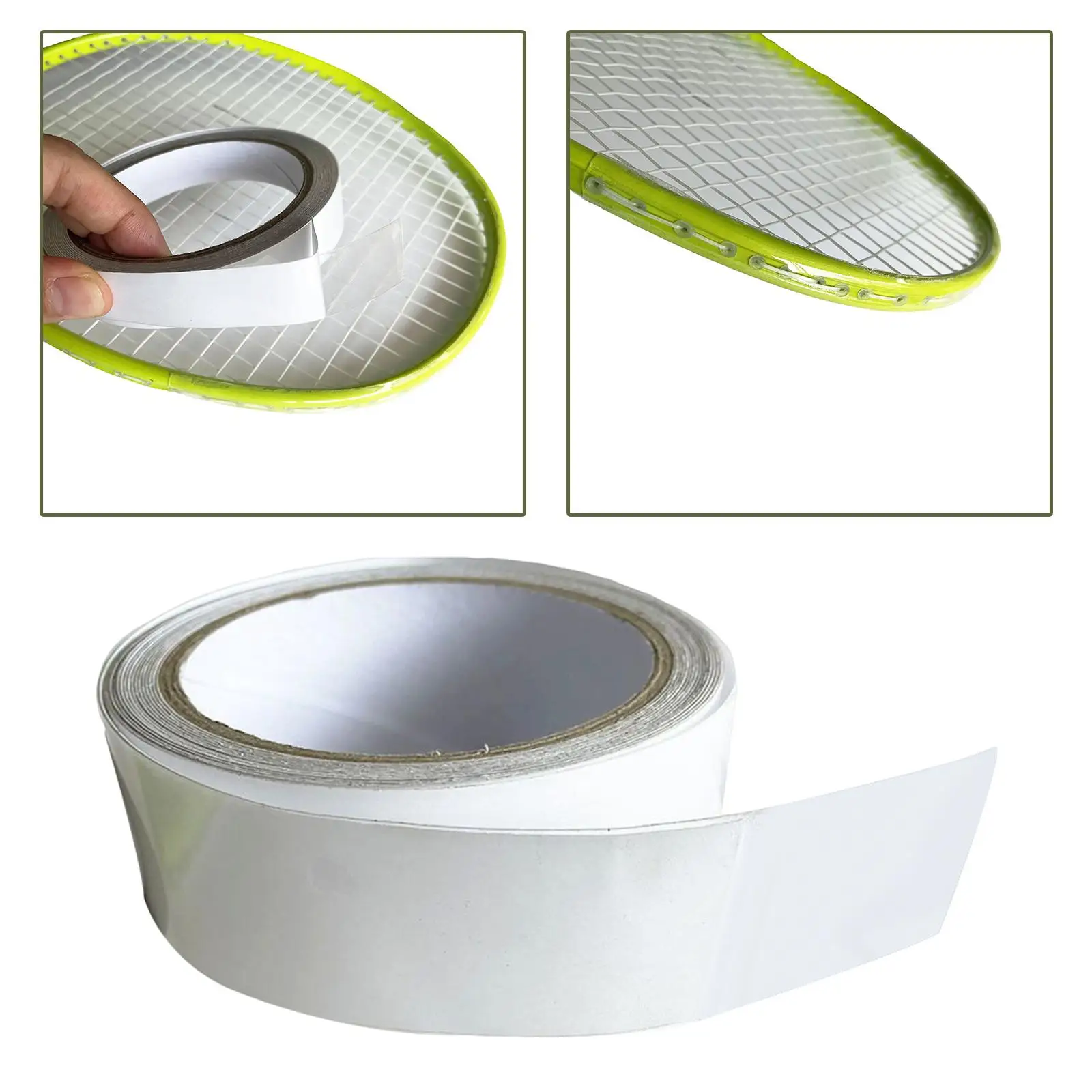 Tennis Badminton Racket Head Edge Protector Tape Clear 1.7Cmx5M Racquet Frame Guard