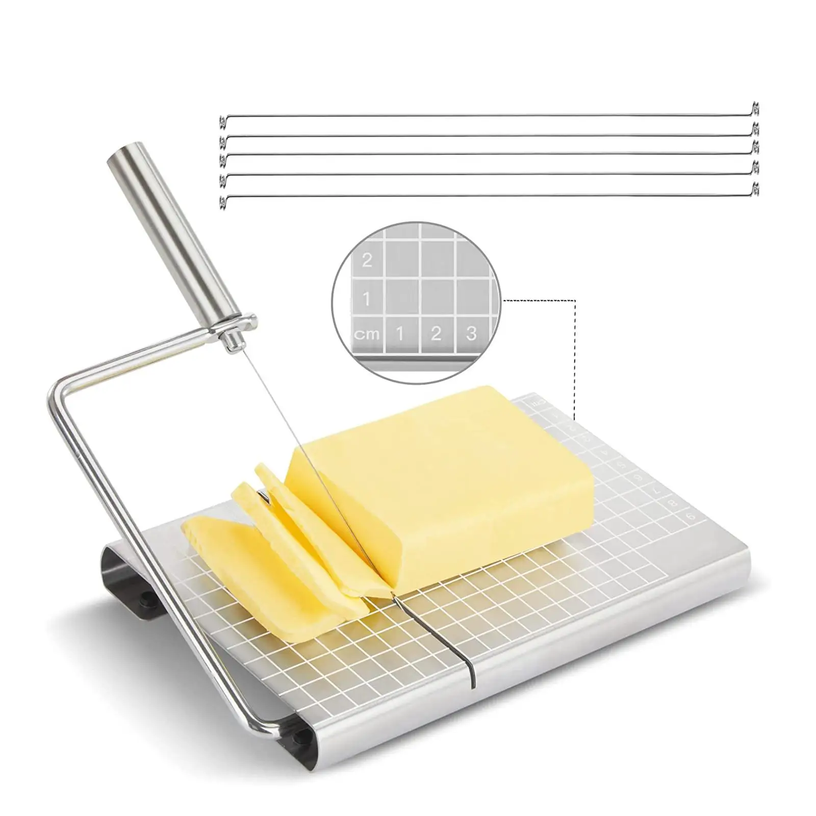 Cheese Board with Wire Cutter, Cheese Slicer Cutter, Cheese Wire Cutter with Serving Board