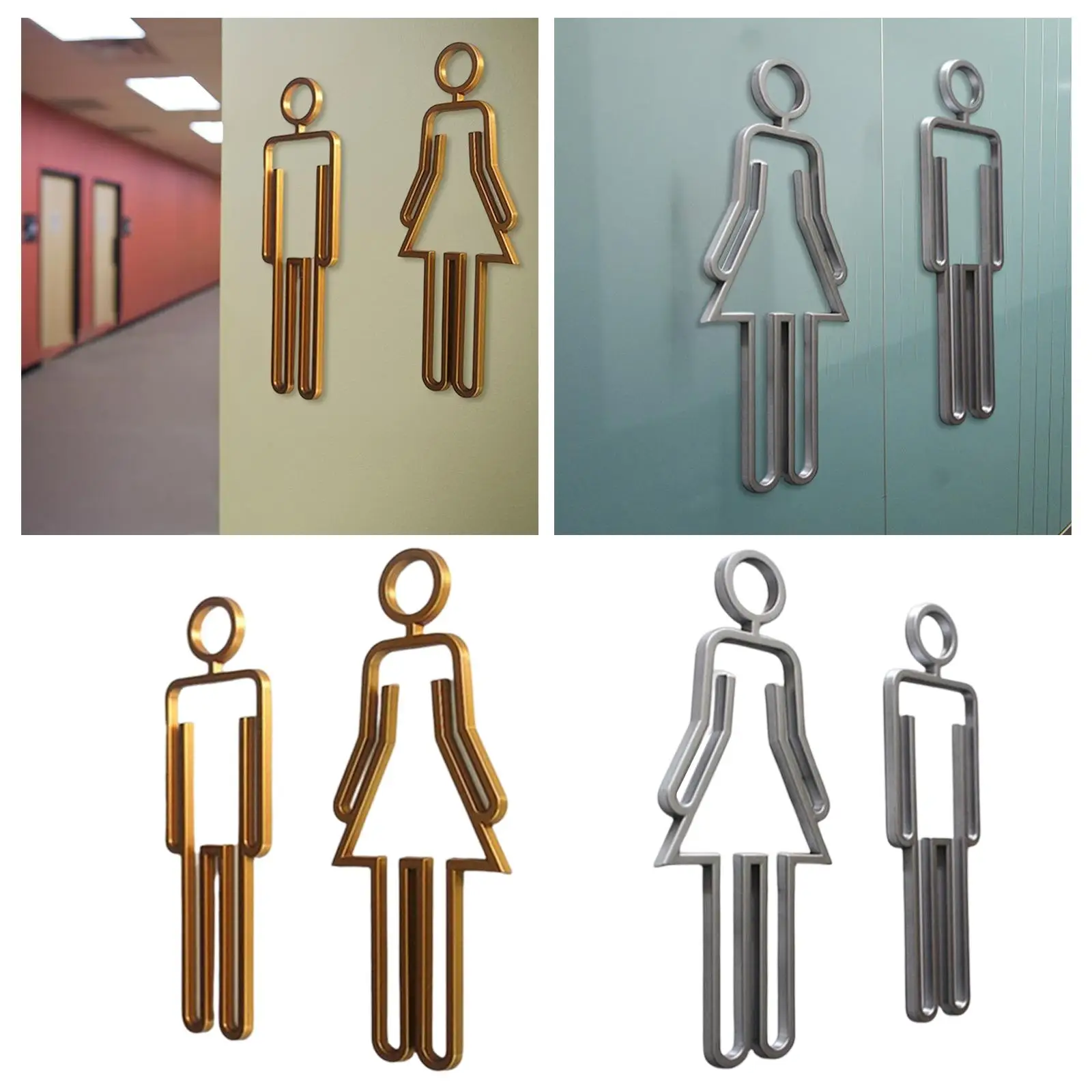 Men Women Toilet Sign Washroom Lightweight Bathroom Sign for Bar Store 