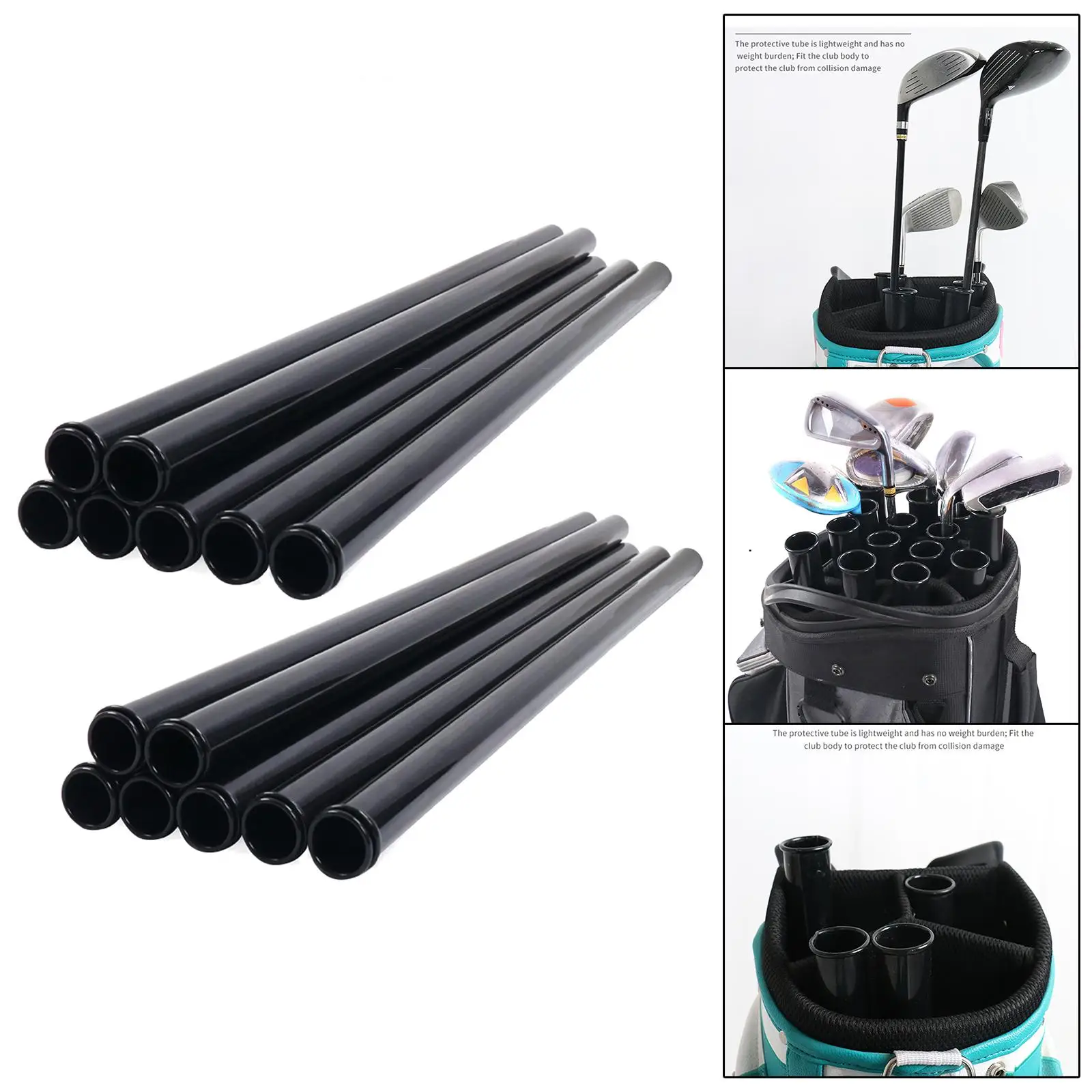 14x Golf Club Tube Black Golf Bag Tubes for Training Equipment Home Gym Gift