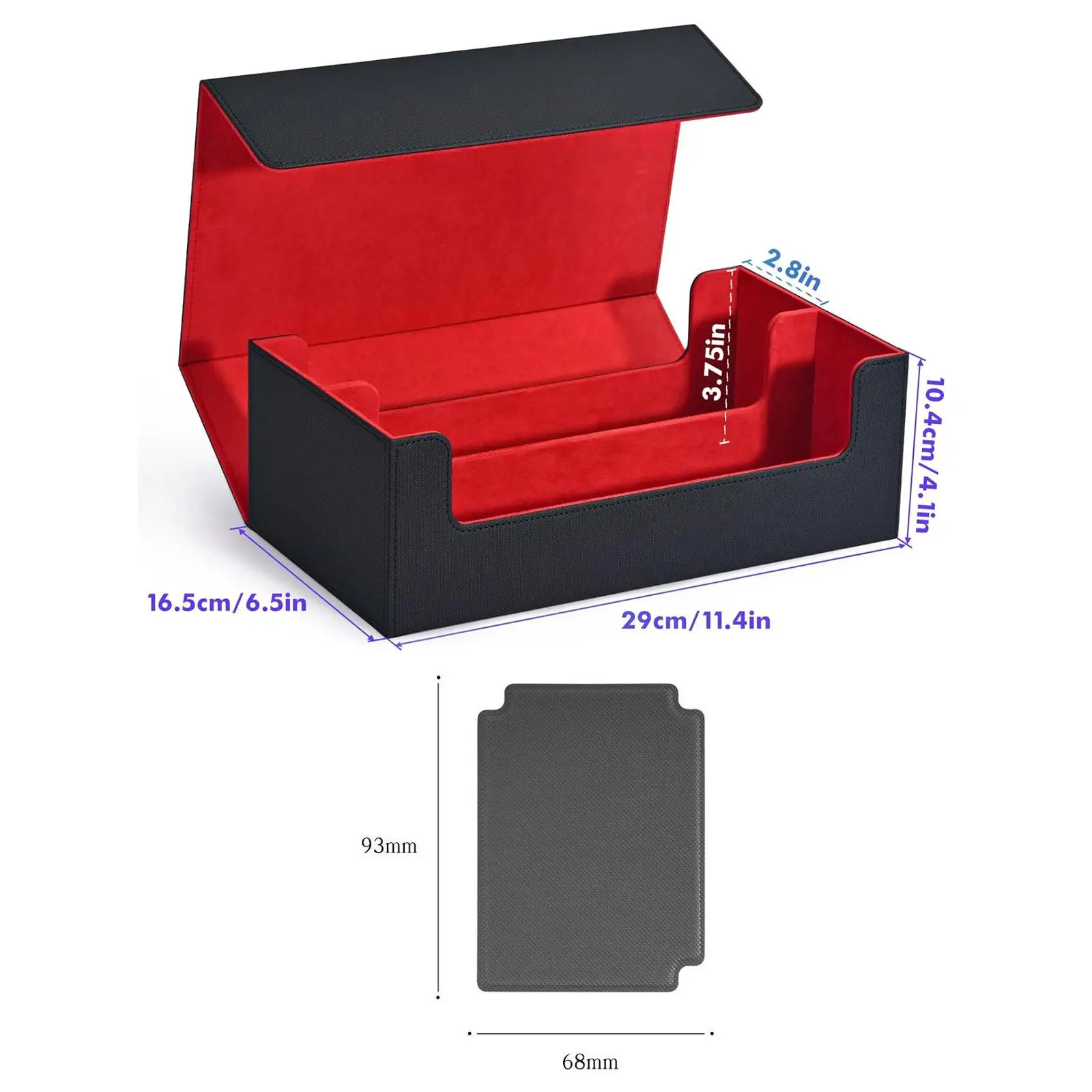 Card Deck Box Container Standard Magnetics Closure Gathering Card Toy Can Holds 1200+ Cards Premium PU Leather Game Card Storage