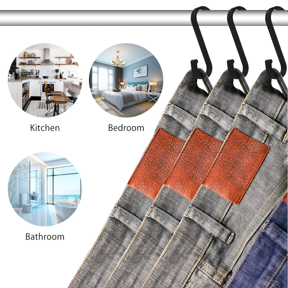 Description Picture 3 of item12Pcs S Hooks Metal S Shape Hooks Heavy Duty 304 Stainless Steel Flat Hooks S Shape Hangers For Hanging Plants Pots Pans Closet