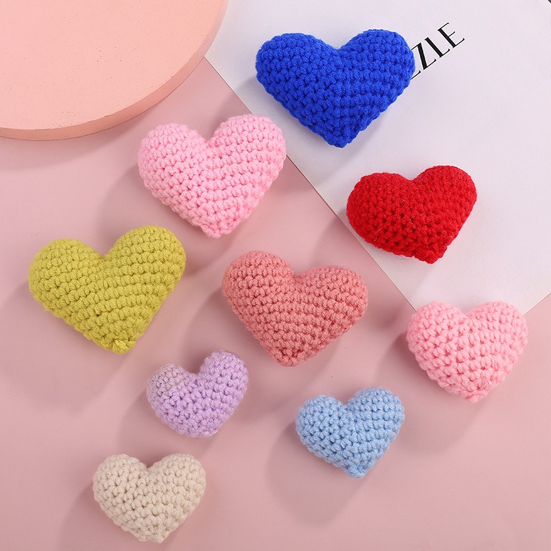 Lot 10 Boules Feutre Laine Cœur Rouge 30 Mm – 100% Laine Naturelle – Pompons Guirlandes, Déco Saint-Valentin, Artisanat