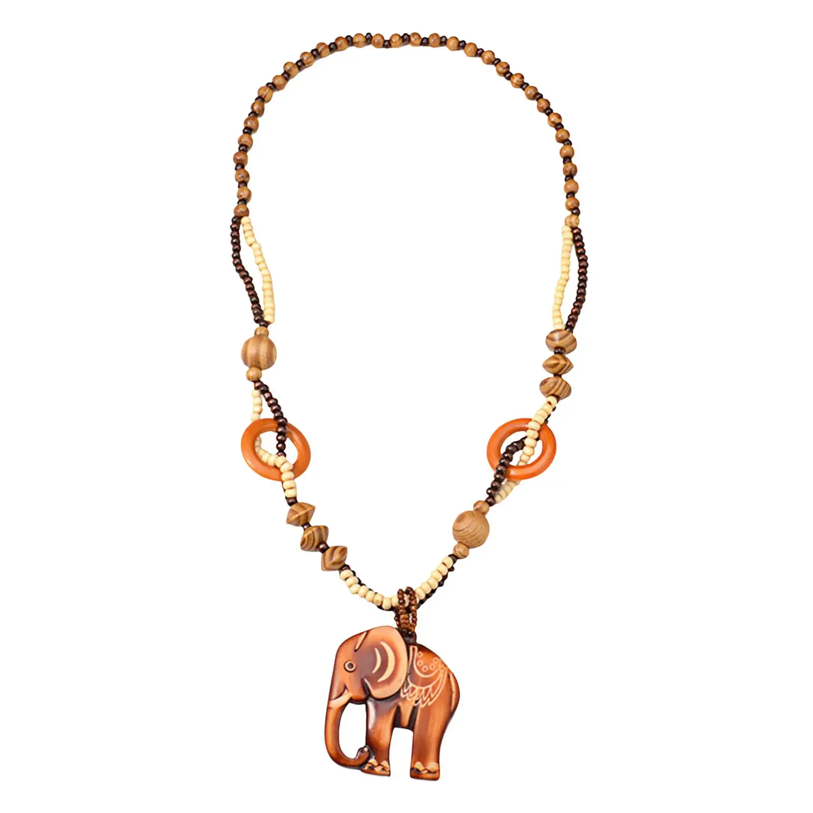 Elephant Pendant Necklaces Wooden Fashion Jewelry for Men Women Unisex Girls