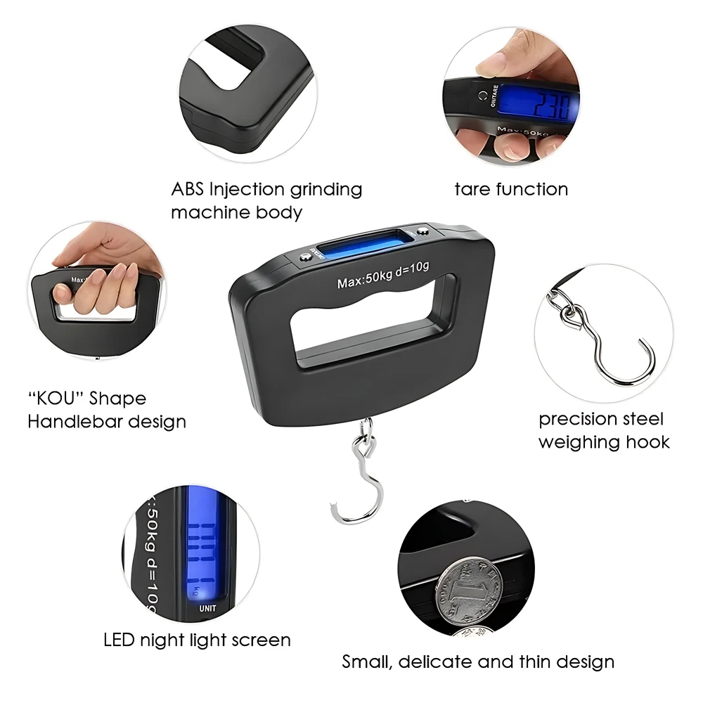 Title 17, 50kg Digital Luggage Scale Portable Suitcase Sc...