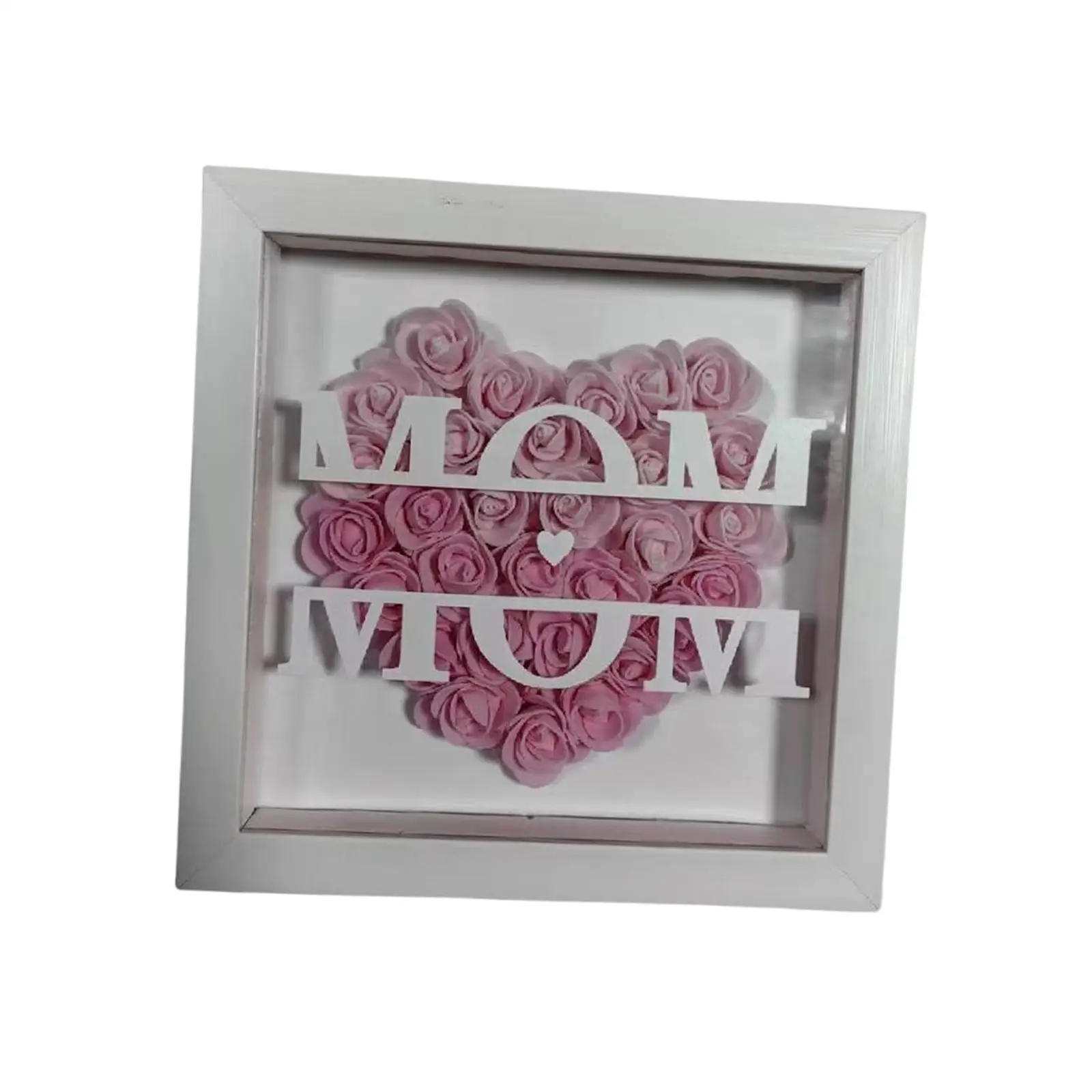 Personalized Heart Shaped Mom Flower Shadow for Drawing Room Entry