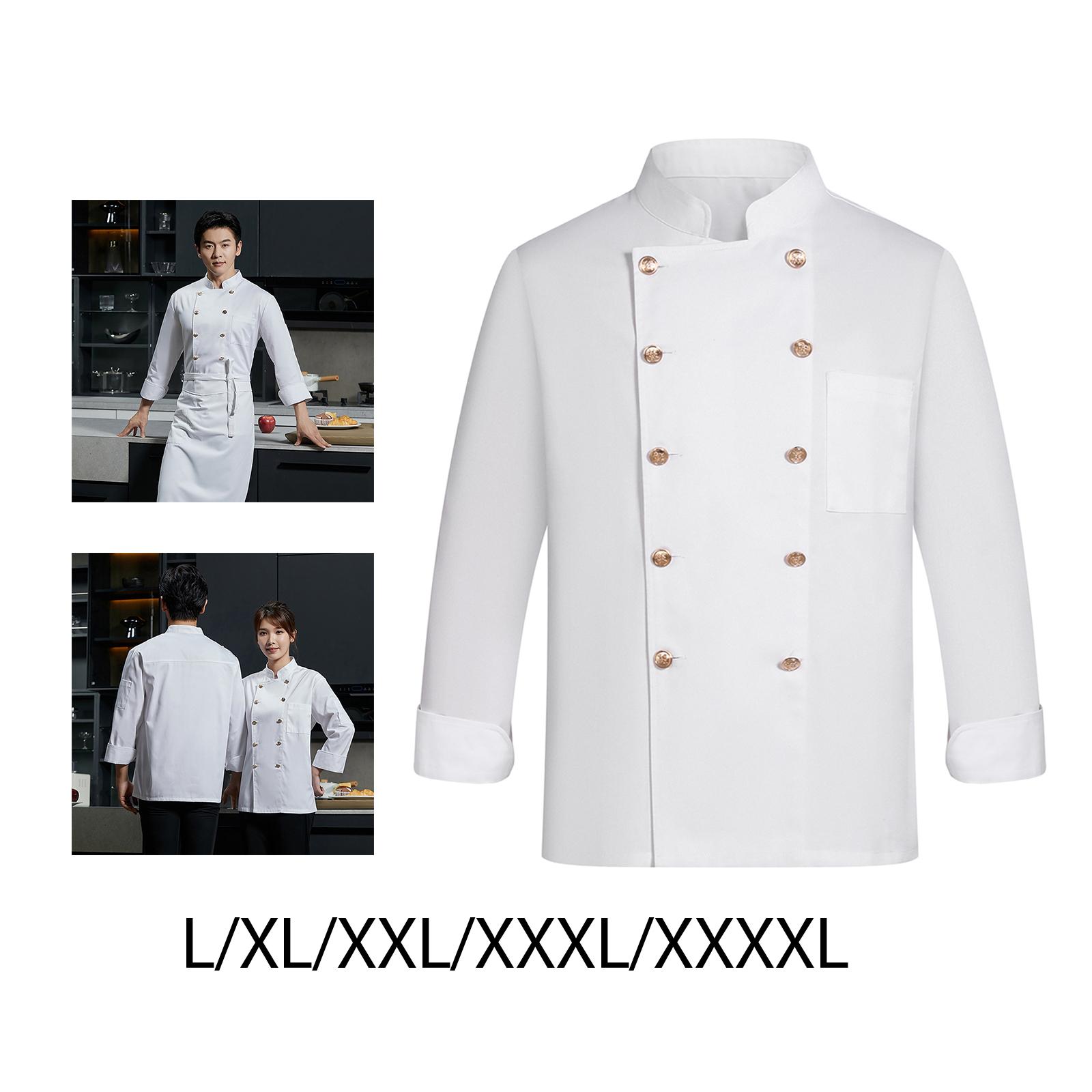 Chef Coat Abrasion Resistant Workwear Sweat Absorption Uniform for Waitress Food Industry Waiter Kitchen Hotel