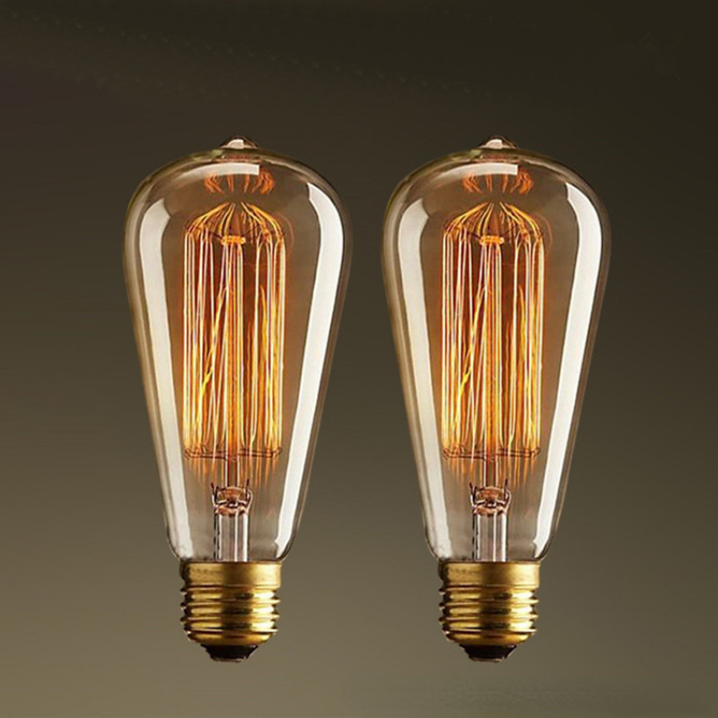 individualizado em linha reta seda retro edison lustre lâmpada parafuso fonte de luz