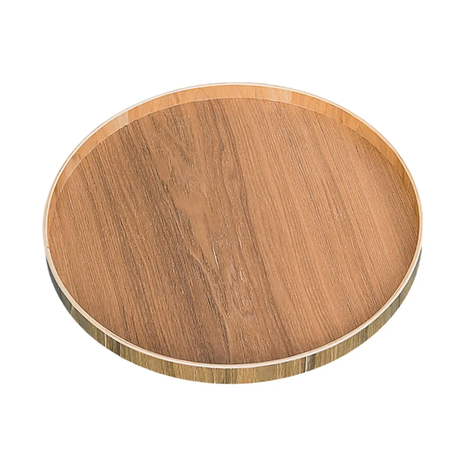 Round Serving Tray Multipurpose Farmhouse Decorative Tray Fruit Plate for Home Kitchen Countertop Dining Table Bathroom Pantry