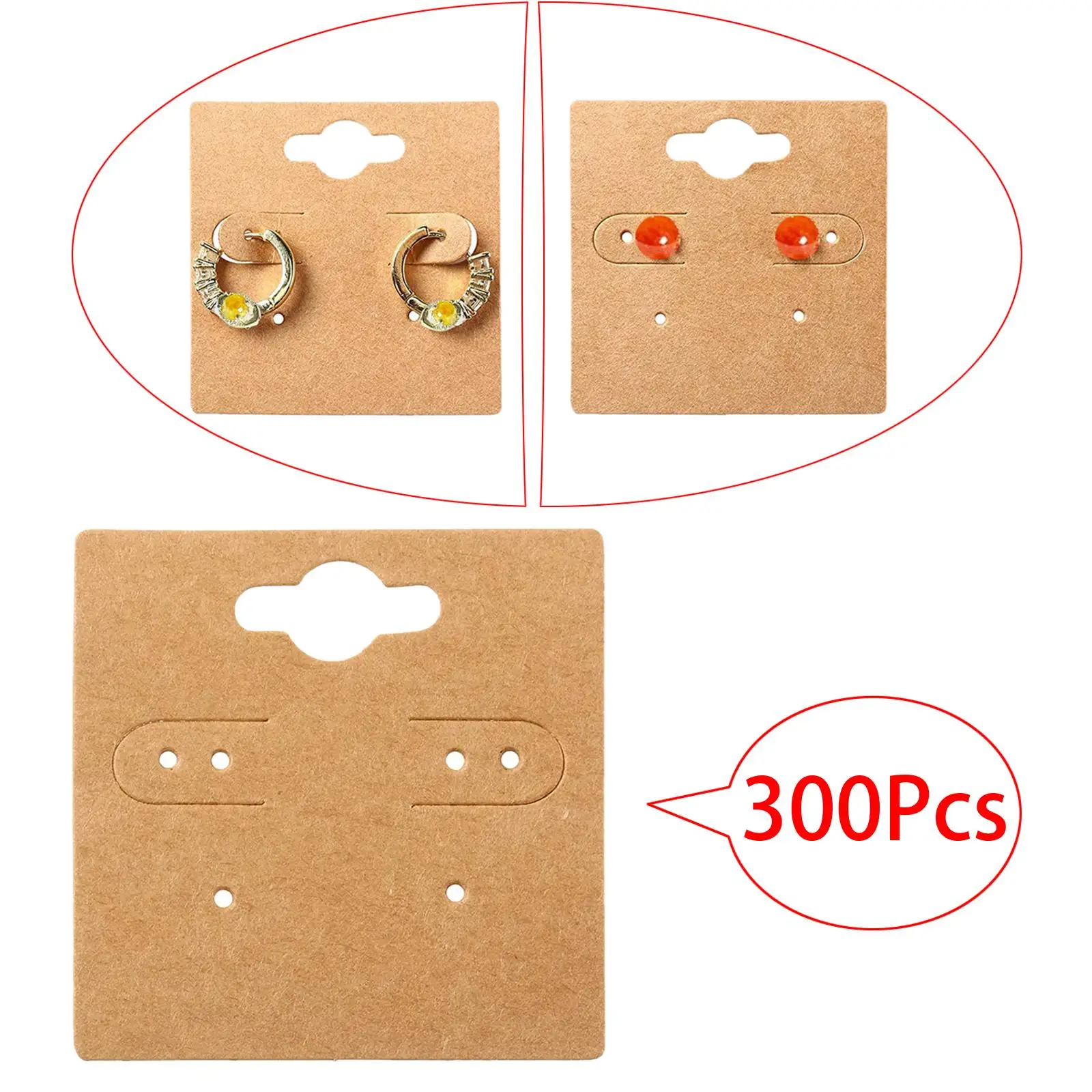 300Pcs Kraft Paper Earring Display Cards Earring Card Holder for Trade Show