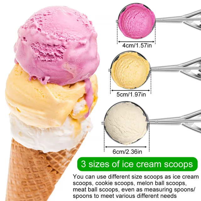 Premium Ice Cream Scoop With Trigger Ice Cream Scooper Stainless Steel,  Heavy Duty Metal Icecream Scoop Spoon Dishwasher Safe - AliExpress