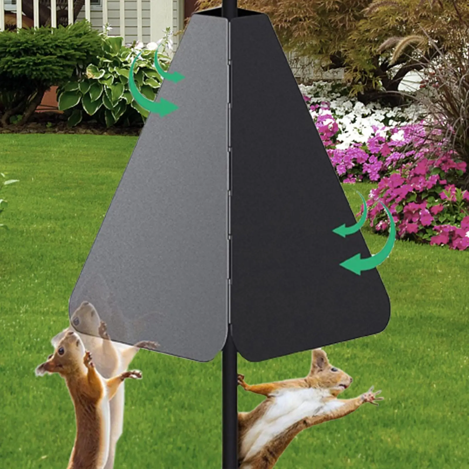 Wrap Around Squirrel Baffle Fix on Pole Reusable Pole Mounted for Garden