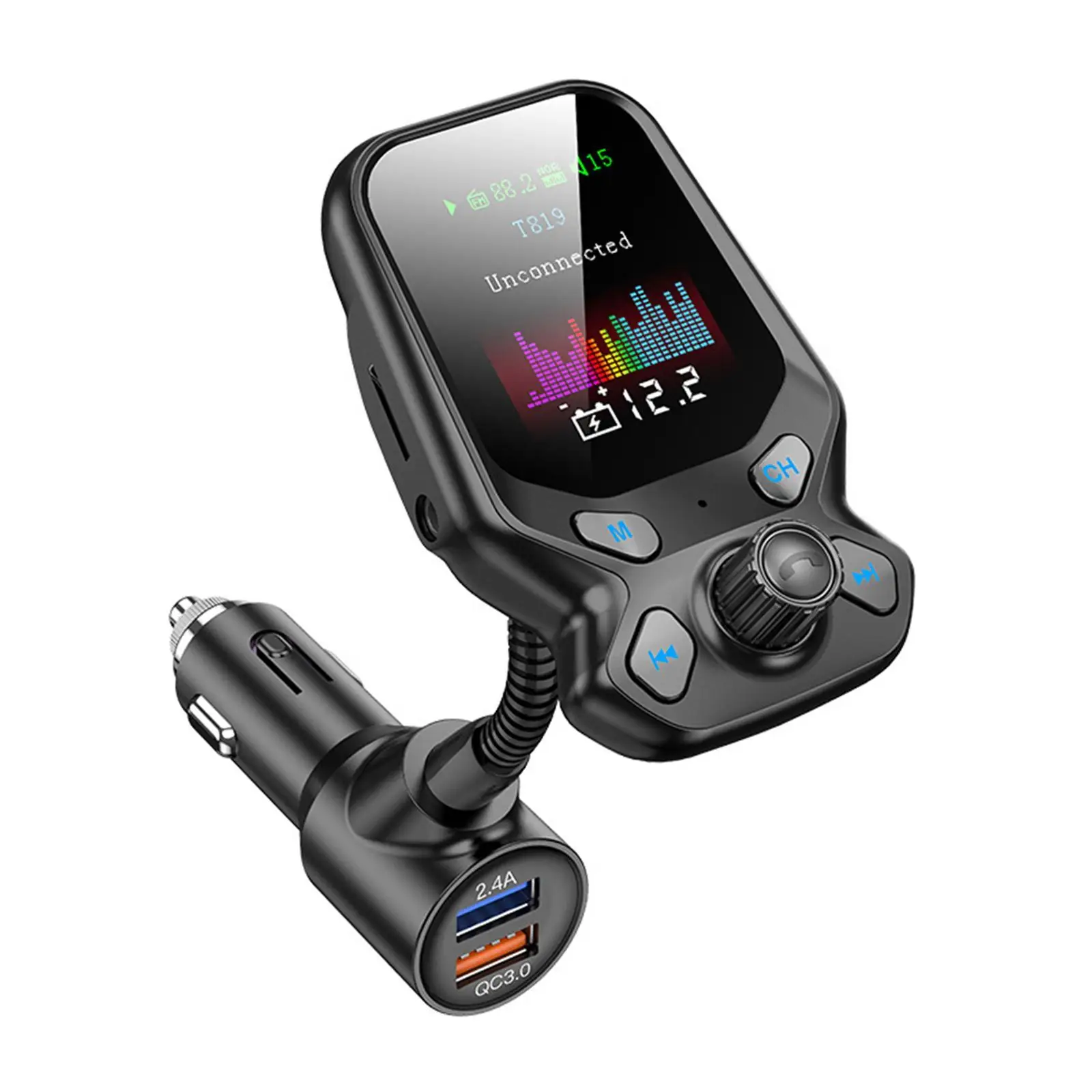 Car Dual USB Bluetooth FM 2.4A.0 Radio Adapter