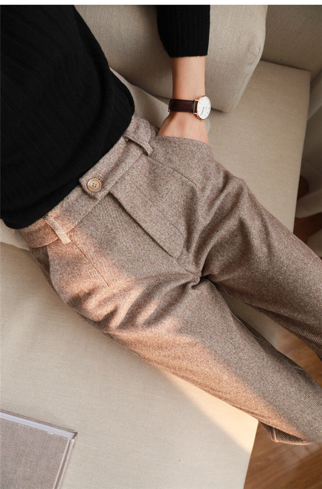 Woolen Pants Women's Harem Pencil Pants 2023