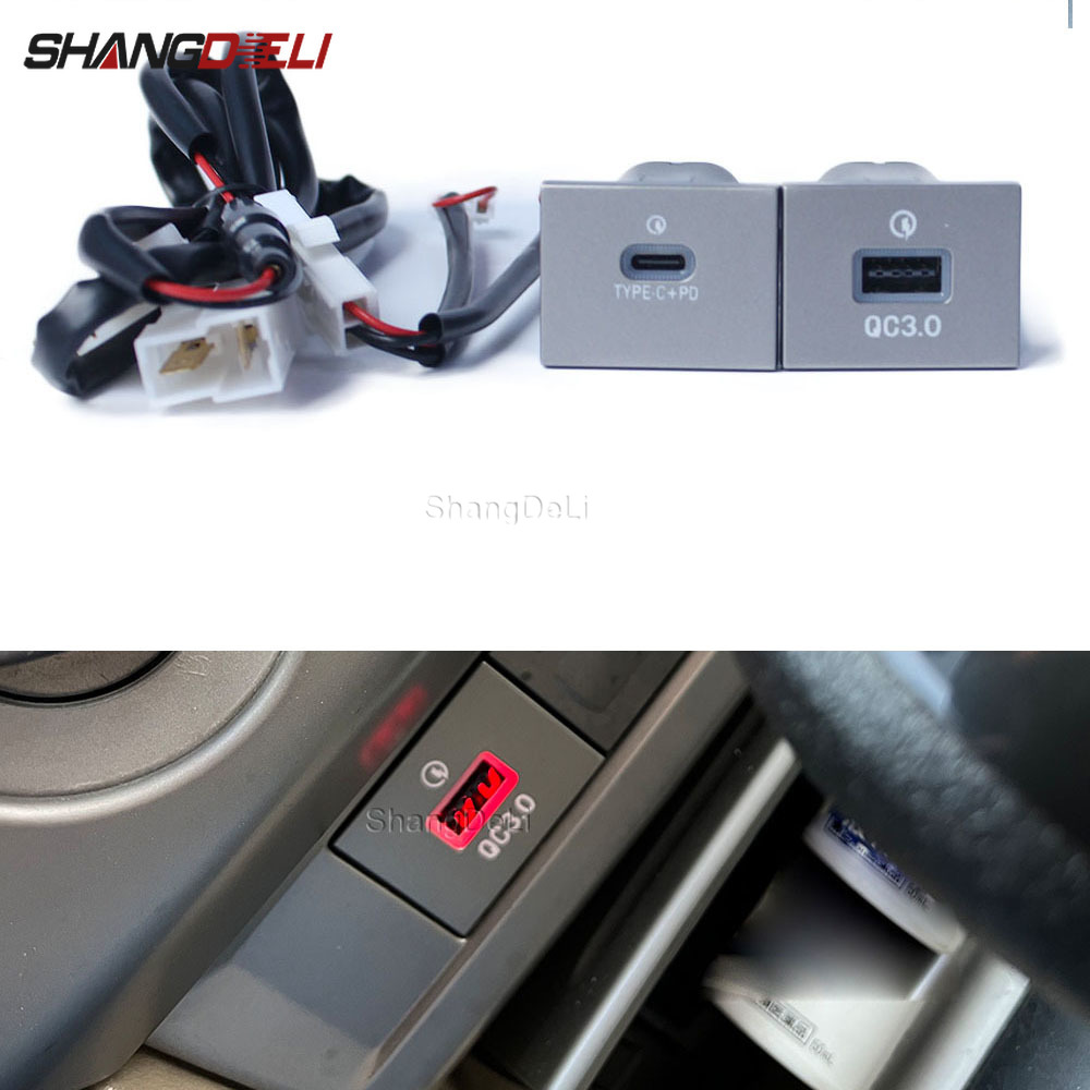 Auto Doppel USB QC 3,0 PD Interface Lade Buchse Schnell Flash Telefon Ladegerät Adapter Für Ford Focus MK2 2004-2011 zubehör – Detail 1