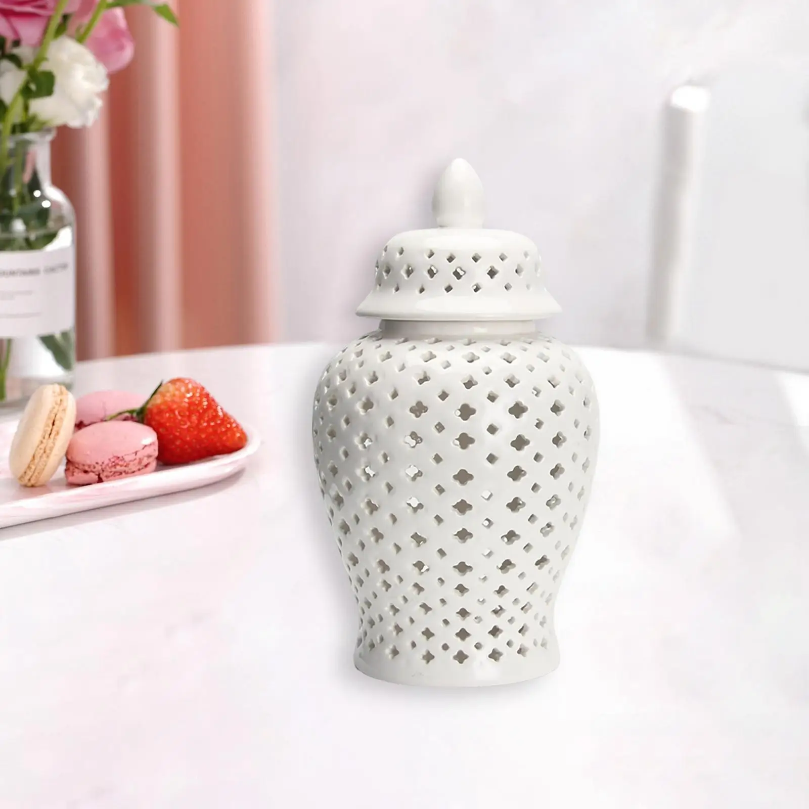 Porcelain Ginger Jar with Lid Universal Handicraft Lantern Decorative Collectable  Jar Vase for Decoration Ornament
