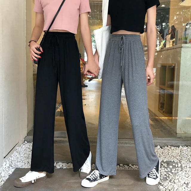 Dress Pants for Women Drape High Waisted Straight Wide Leg Pants Casual  Loose Fit Lounge Trousers