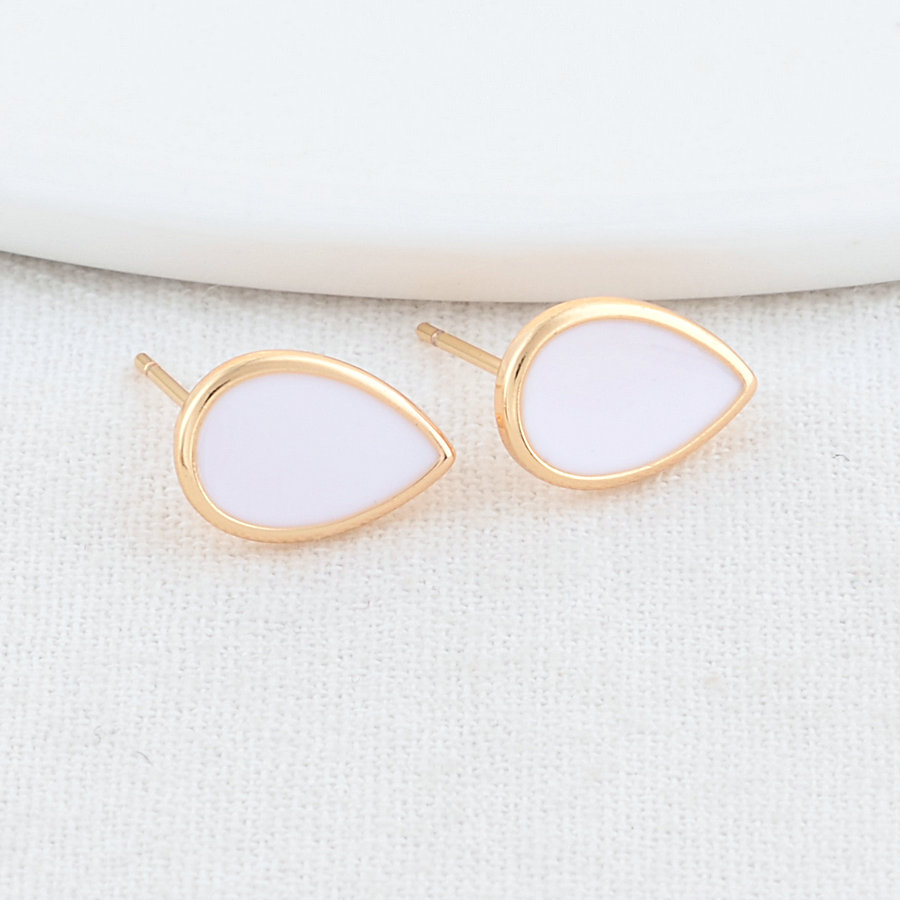 6PCS 12*14,5 MM 14K Gold Farbe Überzogene Messing Runde Tropfen Stud Ohrringe Hohe Qualität Diy DIY schmuck Finden Zubehör – Detail 9