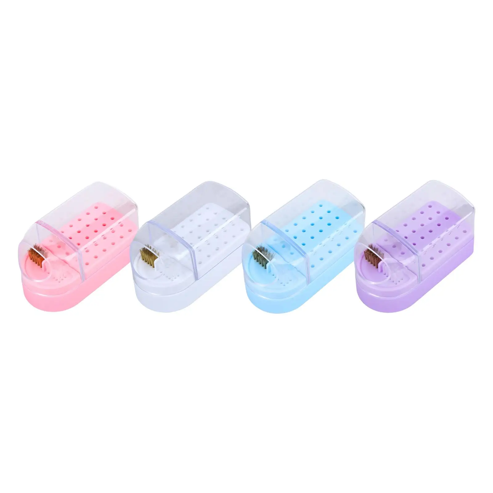 Nail Drill Bit Holder Lightweight Professional 30 Holes Dustproof Portable Storage Container Manicure Tools Drill Bit Stand