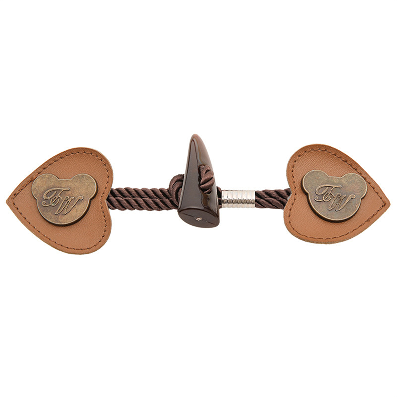 Description Picture 6 of item1Pair Wood Leather Horn Toggle Button Craft Coat Buttons DIY Sewing Accessories