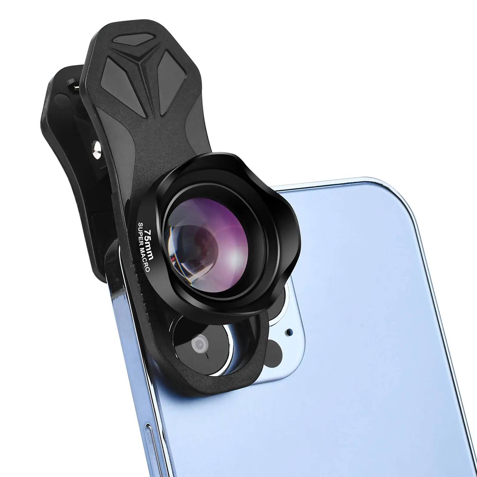 10x Phone Camera Macro Lens 75mm Wide Angle Universal Clip 4K HD Clip On Phone Lens for Most Smartphones Anti Distortion