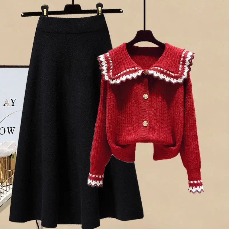 Sweetxueretro Fashion Elegant Ol 2-piece Set Vintage Style Outfits Lady  Tops & Skirt 2021 Autumn Winter - Dress Sets - AliExpress