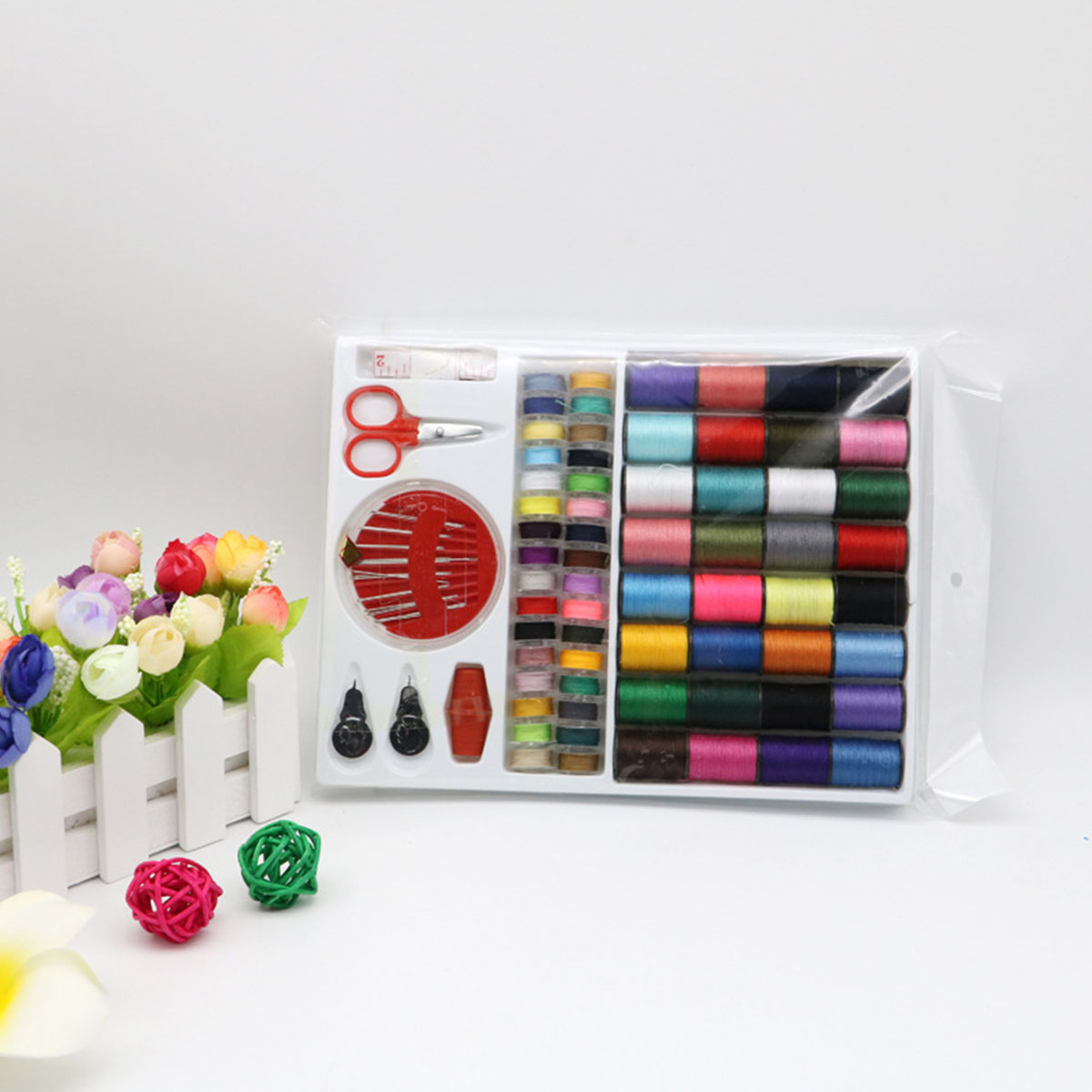 Description Picture 6 of item64Pcs Sewing Thread Kits Multicolor Sewing Machine Bobbins Reusable Spool Polyester Threads for Embroidery Sewing Accessories