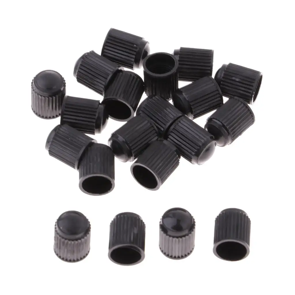 20 pcs Tyre Caps Black Universal stem covers for