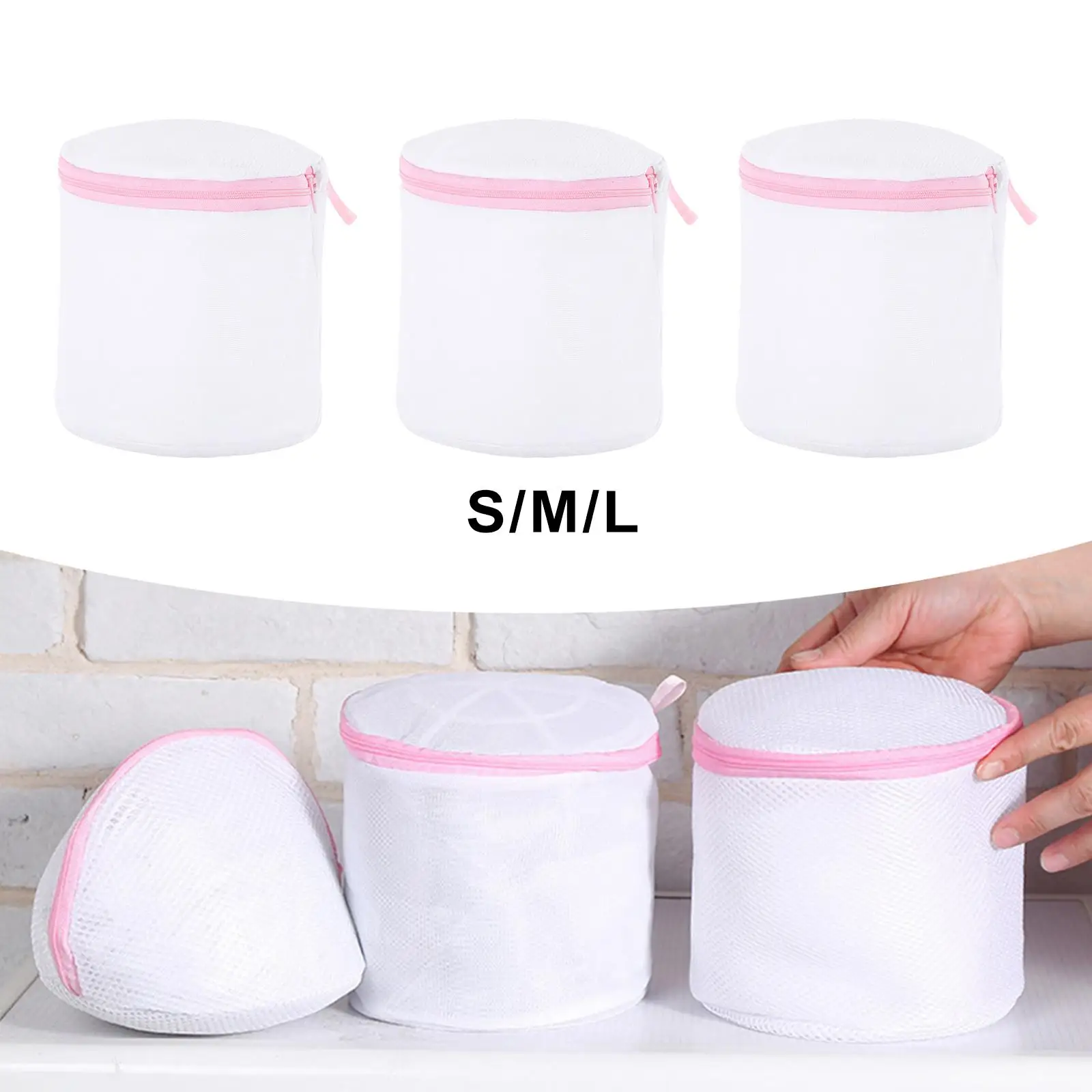 3 Pieces Wash Bag Clothes Organizer Socks Mesh Laundry Net Bags for Stocking