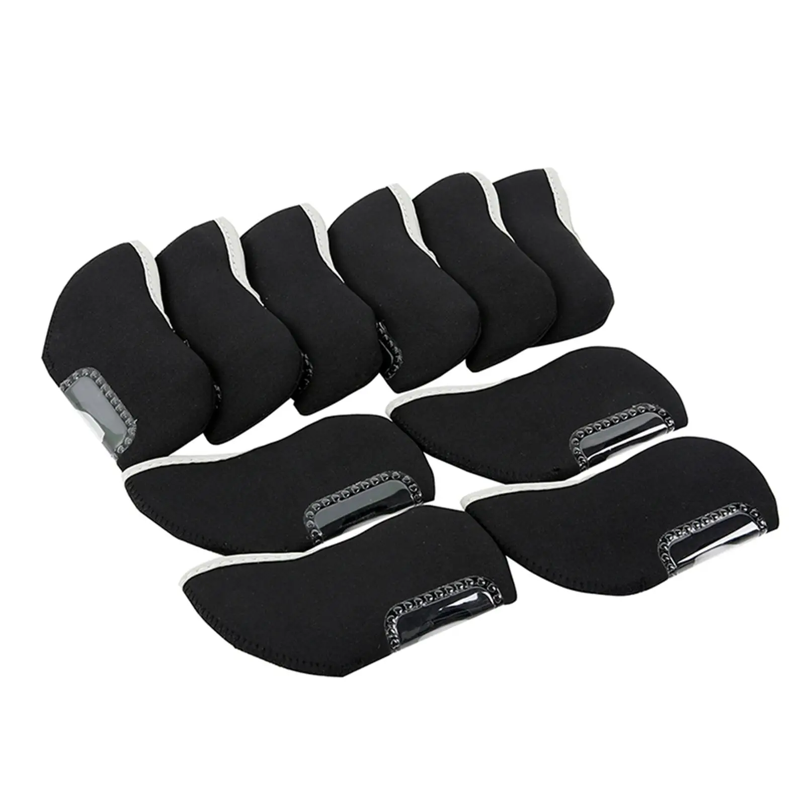 10Pcs Golf Iron Headcovers Set, Transport Protection with Transparent Window, Waterproof Guard Iron Club Covers