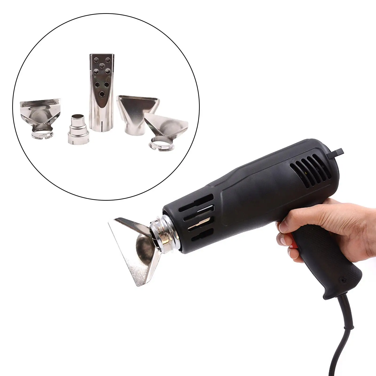 5x Practical Heat Nozzle Attachments Steel Nozzles Repair Tools Hot Air Blower Accessories for Crafting Shrinking Heat Welding