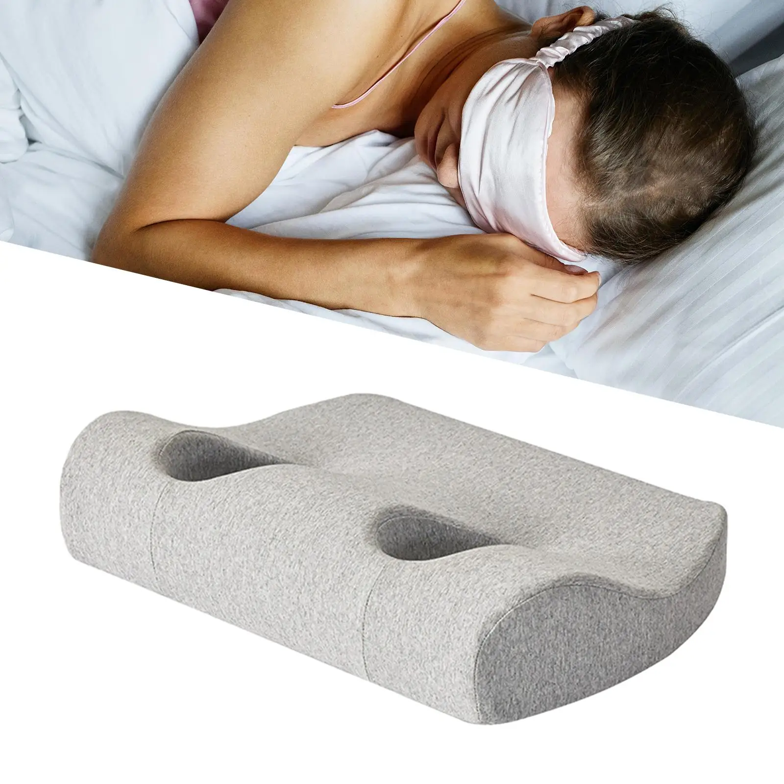 Pillow with Ear Hole Soft Pillows with Hole Side Sleeping Pillow for Ear Pain Earbuds Side Sleepers Stomach Sleeping Earplugs