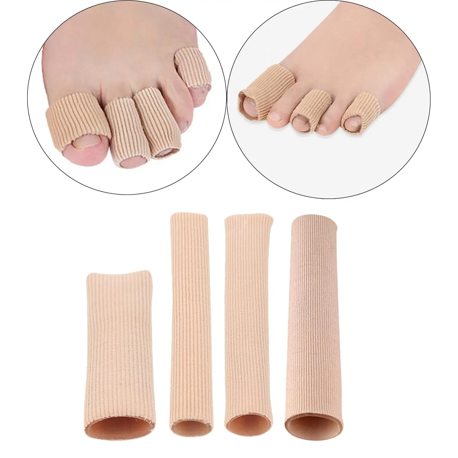 5 Pieces Practical Finger Toe Tube Protectors Compression Elastic Separator Cover Foot Sleeve Brace for Callus Blister Corn Men